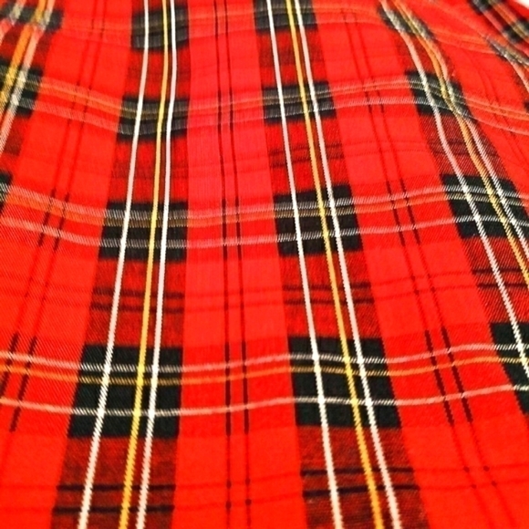 Basic Additions XL Men Tartan Plaid Red Black Gold L/s Button Down Shirt - Picture 3 of 4